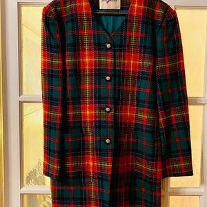 Beautiful checked 100% wool coat